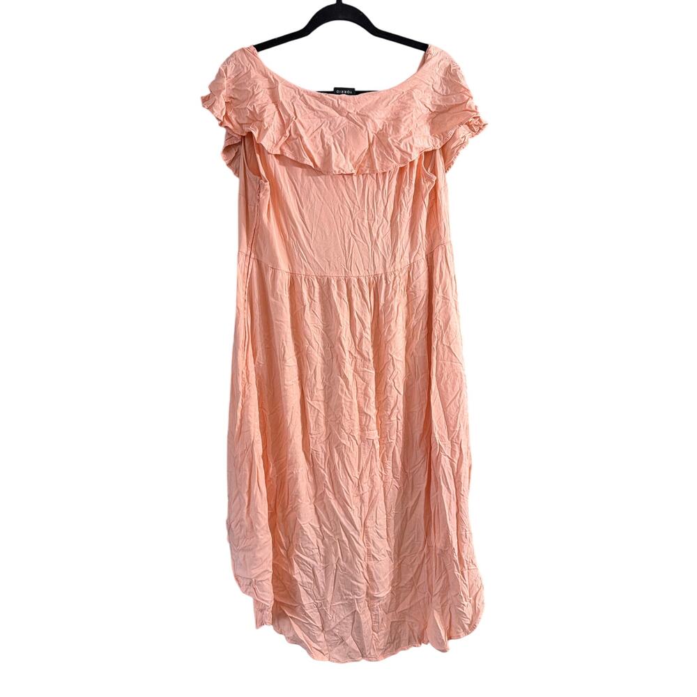Torrid Women's Plus Size Blush Pink Ruffle Hi-Lo Lace Up Dress Size 18 - Picture 3 of 6